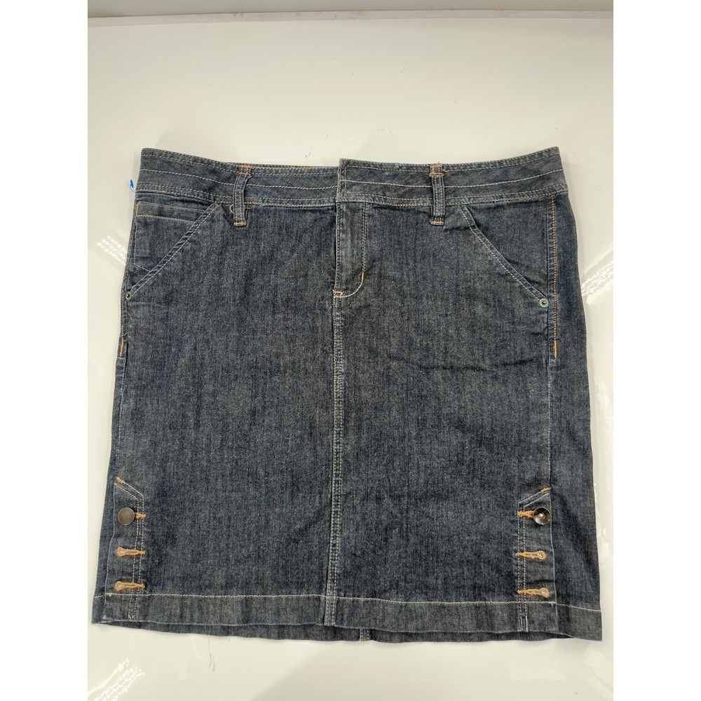 Converse One Star Dark Wash Denim Mini Skirt Size 14 Blue Cotton Stretch Skirt